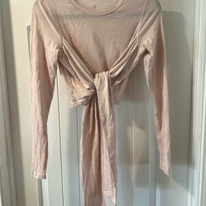 Lululemon Women's Pink Long Sleeve Tie-Front Top